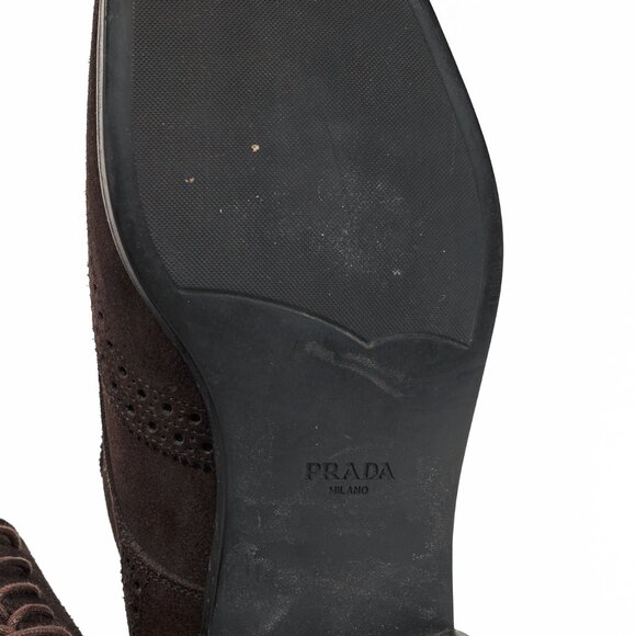 Prada Moro Suede Wingtip Derbies - Picture 5 of 10